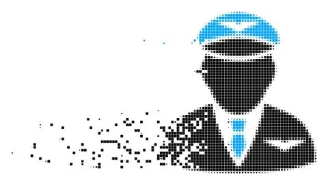 Pilot Decomposed Pixel Icon 库存插图