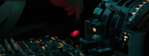 Pilot is directed to pull the engine fire switch during the flight, emergency Stock Footage 211345095