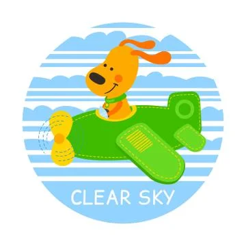 Pilot dog vector illustration Stock Illustration