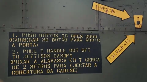 Pilot ejection system Vought A7P Corsair II - militar aircraft Stock Footage 95027901