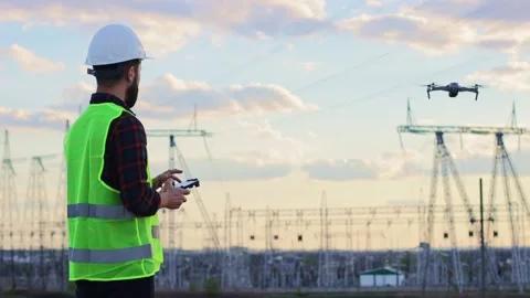 Pilot is an engineer of a helicopter UAV. Stock Footage 240014074