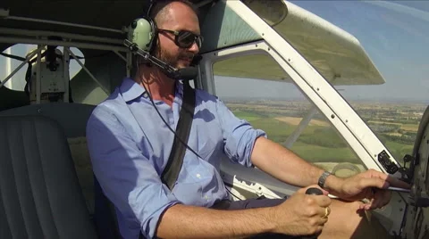 The pilot flies happy Stock Footage 61786513