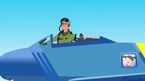 Pilot in flight conversing with others. Stock Footage 303633868