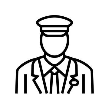 Pilot flight school line icon vector illustration Stock Illustration
