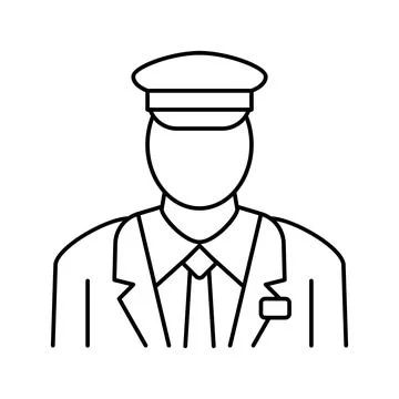 Pilot flight school line icon vector illustration Stock Illustration