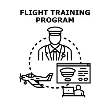 Pilot flight training program learning vector concept 스톡 일러스트