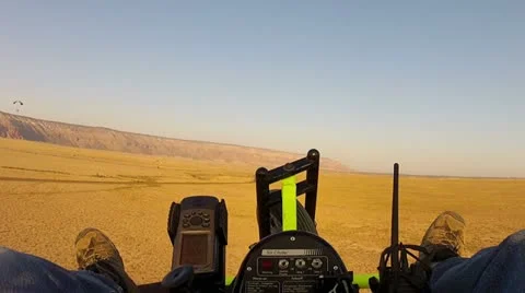 Pilot flying low over Utah desert ultralight HD 033 Stock Footage 12124024