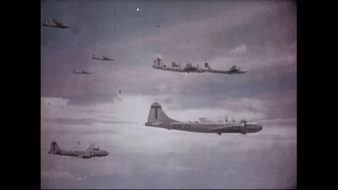 A pilot flying in a North American Aviation P-51 Mustang warplane engages in Stock Footage 88551773