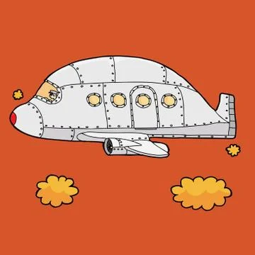 Pilot flying plane Stock Illustration