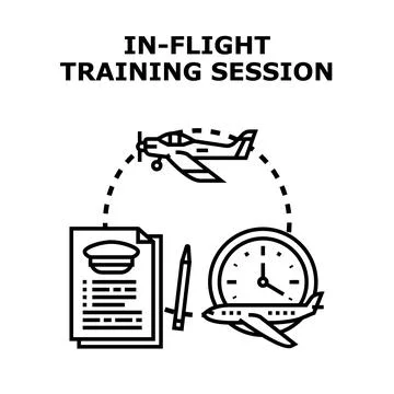 Pilot flying training session vector concept illustration Stock Illustration