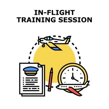 Pilot flying training session vector concept illustration Stock Illustration