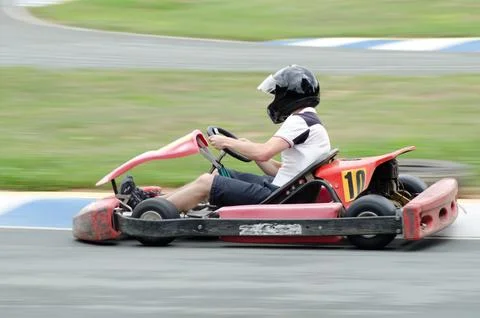 Pilot on the go-kart 写真素材