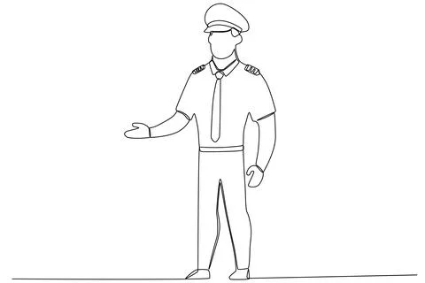 A pilot greets passengers about to board the plane Stock Illustration