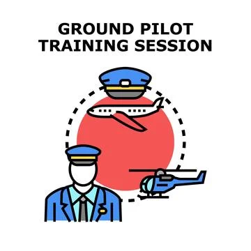 Pilot ground training session for aviation professionals Stock Illustration