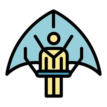 Pilot hang glider icon vector flat イラスト素材