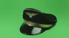 police hat isolated on chroma green 
