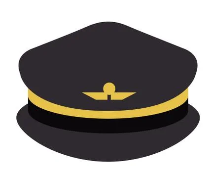 Pilot hat with wings symbol design Illustrazione stock