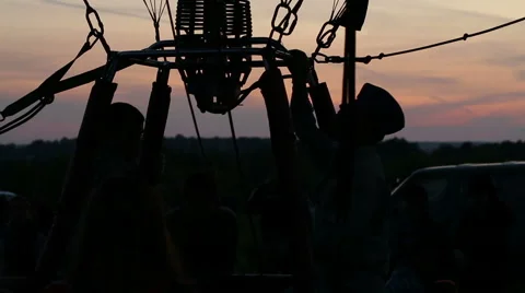 The pilot heats the balloon Stock Footage 53248767