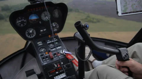 Pilot the helicopter inside control Stock Footage 45720134