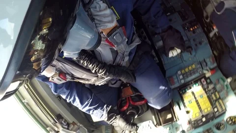 Pilot helmet and mask Stock Footage 74020007