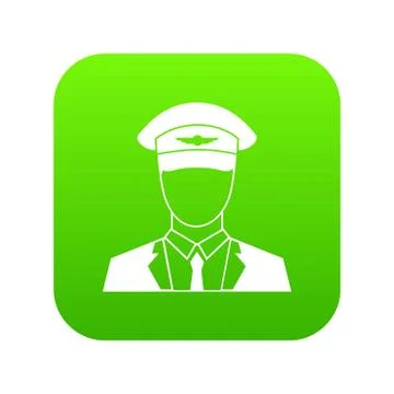 Pilot icon digital green 스톡 일러스트
