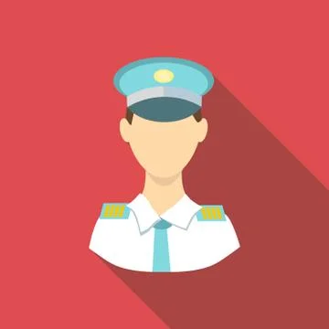 Pilot icon, flat style 스톡 일러스트