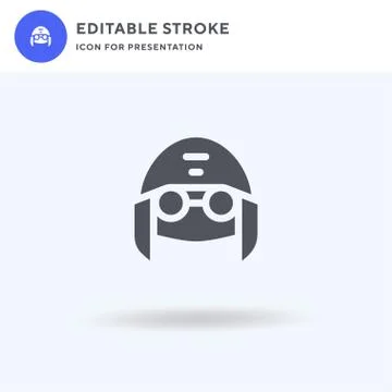 Pilot icon vector, filled flat sign, solid pictogram isolated on white, logo Stock Illustration