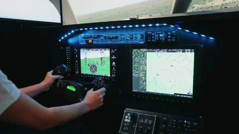 Pilot, instructor launching, flying airplane, aircraft. Stock Footage 234520744