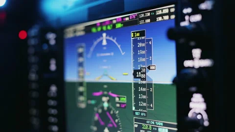 Pilot, instructor working inside of cabin of airplane. Stock Footage 234397741