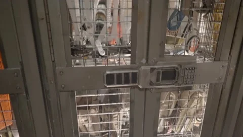 Pilot items in cage Stock Footage 239110022