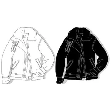 Pilot jacket. Bomber. illustration. Stock Illustration