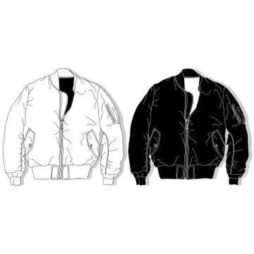 Pilot jacket. Bomber. illustration. Stock Illustration