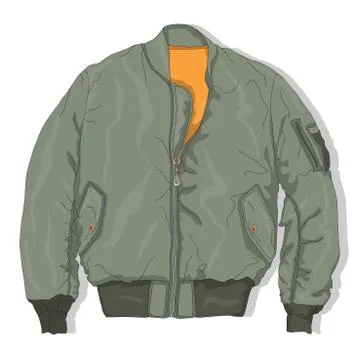 Pilot jacket. Bomber. Vector. Stock Illustration