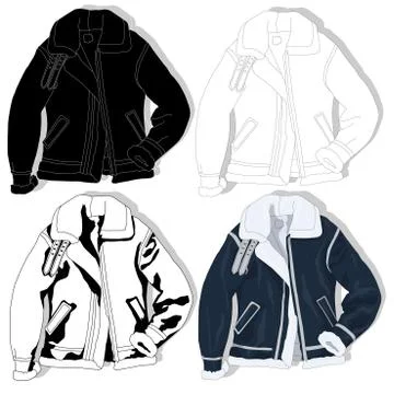 Pilot jacket. Bomber. Vector. Stock Illustration