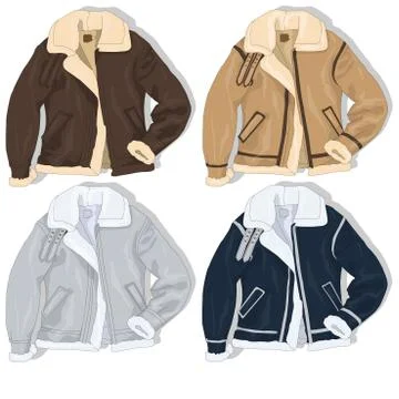 Pilot jacket. Bomber. Vector. Stock Illustration