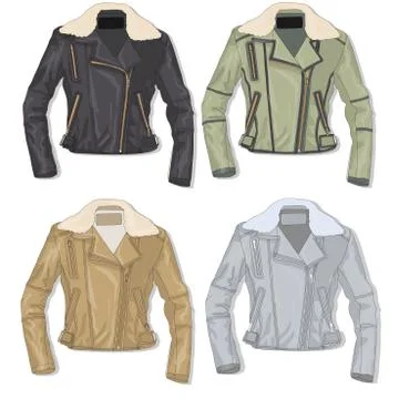 Pilot jacket. Bomber. Vector. Stock Illustration