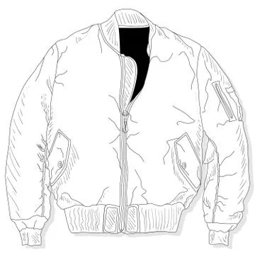 Pilot jacket. Bomber. Vector illustration of male pilot jacket. Stock Illustration