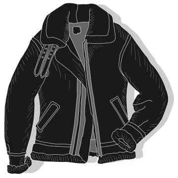 Pilot jacket. Bomber. Vector illustration of male pilot jacket. Stock Illustration