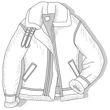 Pilot jacket. Bomber. Vector illustration of male pilot jacket. Stock Illustration