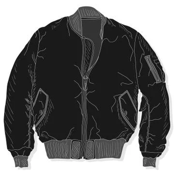 Pilot jacket. Bomber. Vector illustration of male pilot jacket. Stock Illustration