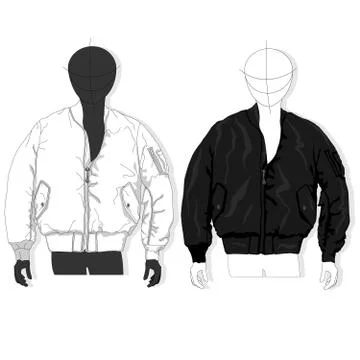 Pilot jacket. Bomber. Vector illustration. Men clothes collection. Stock Illustration