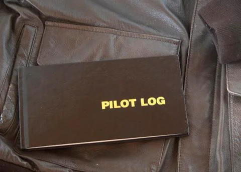 Pilot log a4 leather jacket Stock Photos