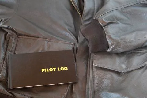 Pilot log a4 leather jacket Stock Photos