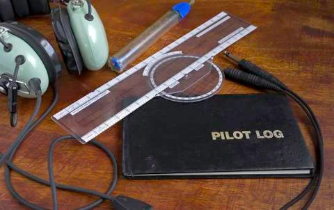 Pilot logbook Foto stock