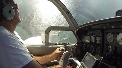 Pilot look at sea Stock Footage 260578365