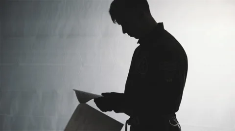 Pilot looks over data before flight Stock Footage 61194411