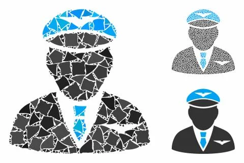 Pilot Mosaic Icon of Trembly Elements Stock Illustration