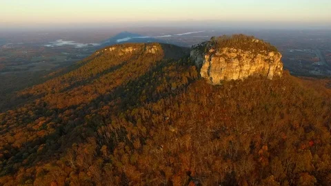 Pilot Mountain NC sunrise Stock Footage 88735500