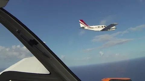 Pilot ookingat planes flying in formation Stock Footage 260578353