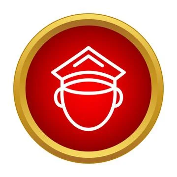 Pilot or captain uniform cap line icon Stock Illustration